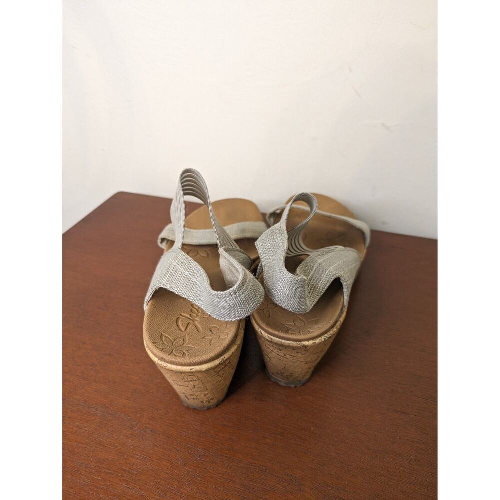 Skechers Women's Shoes Wedges Size 9 Open Toe Tan Gray - Picture 3 of 8